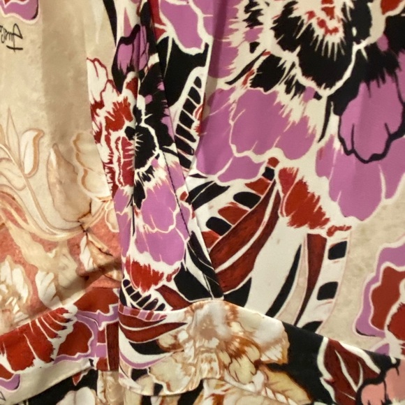 ROBERTO Just CAVALLI / abstract floral Print Wrap Dress 48 - Picture 5 of 8